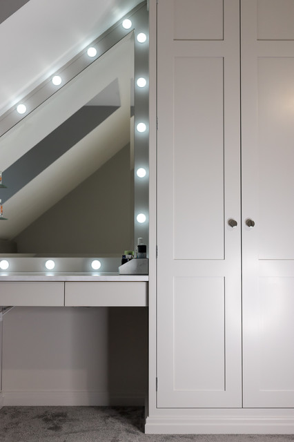 Glam Vanity Area Fitted Wardrobes Contemporary Bedroom