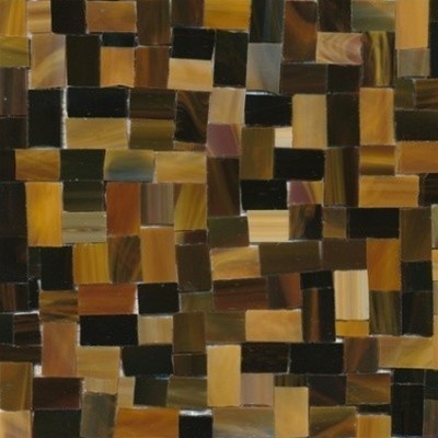 Whitney Studio Glass Mosaic Tile, Harvest Blend, 1 Sheet