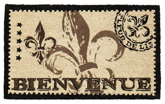 Bienvenue Fleur De Lis Doormat 22x30 Contemporary Doormats By Bienvenue Fleur De Lis Doormat 22x30