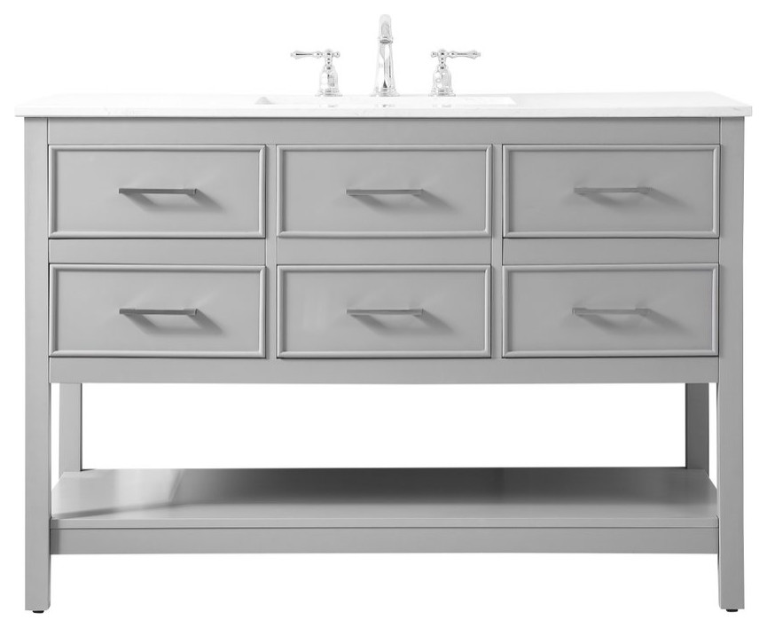 Elegant VF19048GR 48"Single Bathroom Vanity, Gray Transitional