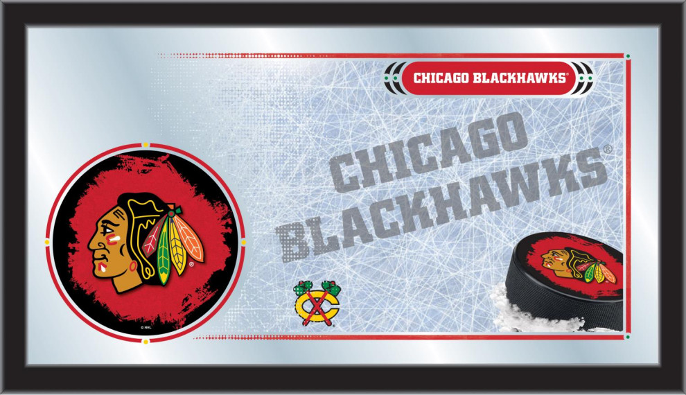 Holland Bar Stool 15"x26" Hockey Collector Wall Mirror MColChiHwk