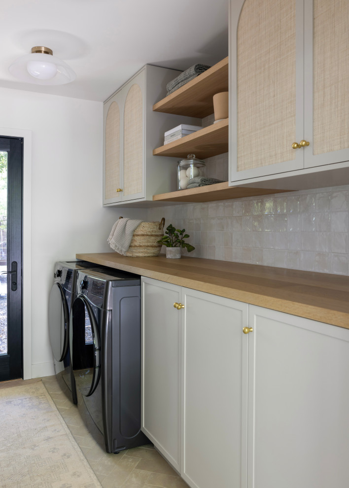 Inspiration for a transitional laundry room remodel in San Francisco