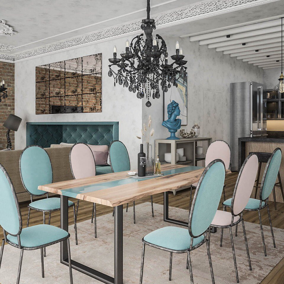 Гостиная и кухня в подземном гараже