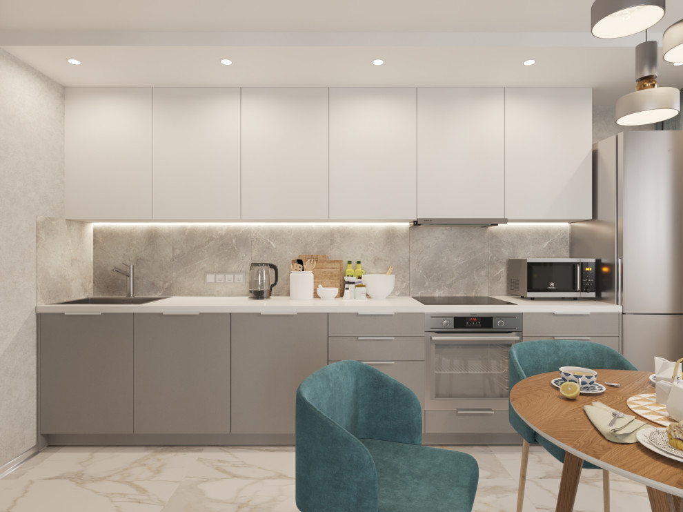 Квартира в оттенках синего для семейной пары