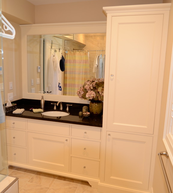 Maple Vanity With Linen Tower Transitional Bathroom Toronto By Brice S Furniture Houzz Ie