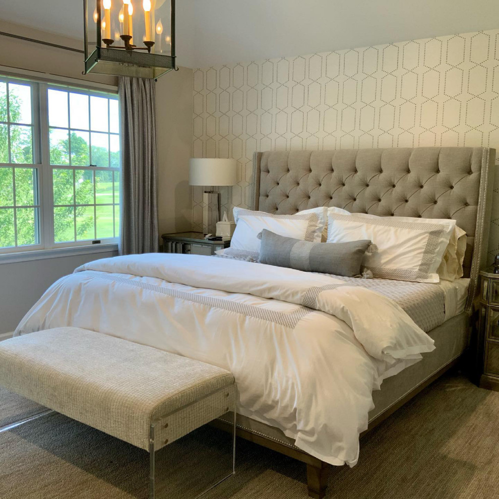 Transitional Gray Master Bedroom