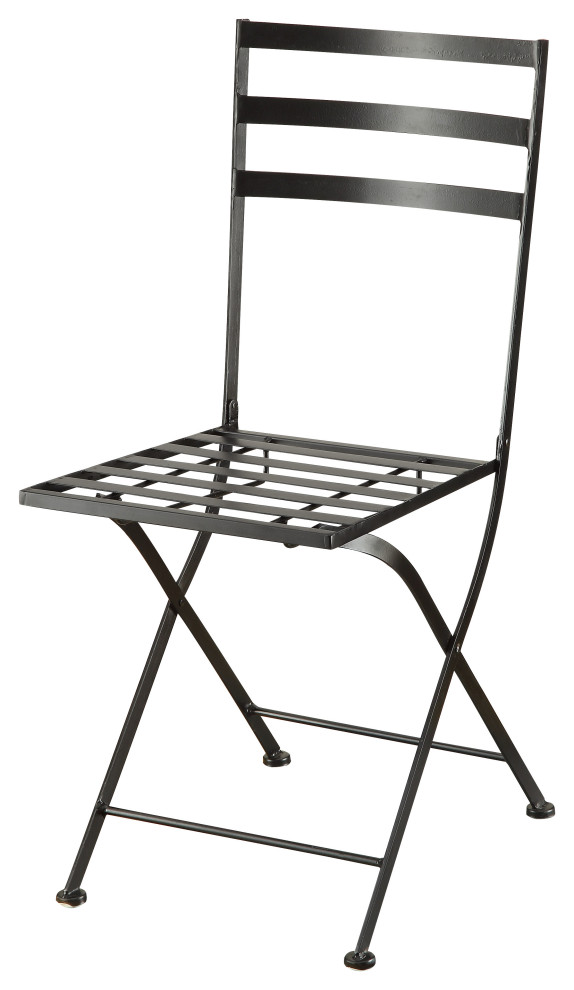 Black Metal Chair, Set of 2 Industrial Folding Chairs And Stools