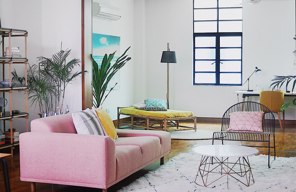 Photo of a Scandinavian living room in Singapore.