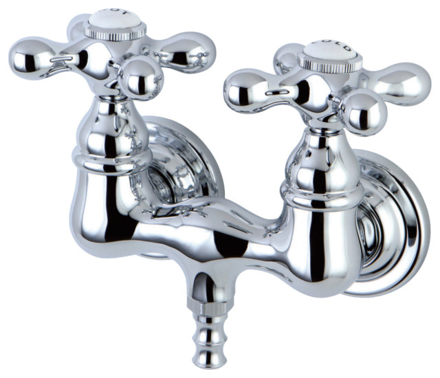 Kingston Brass Wall-Mount Clawfoot Tub Faucets With Polished Chrome CC38T1