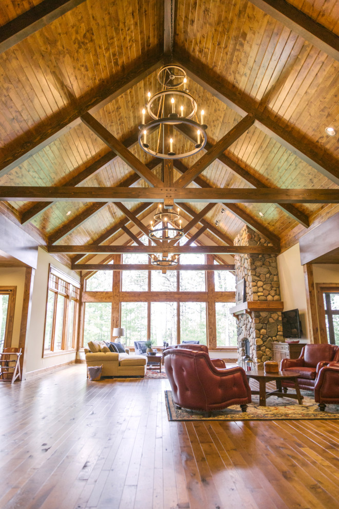 Inspiration for a rustic home design remodel in Denver