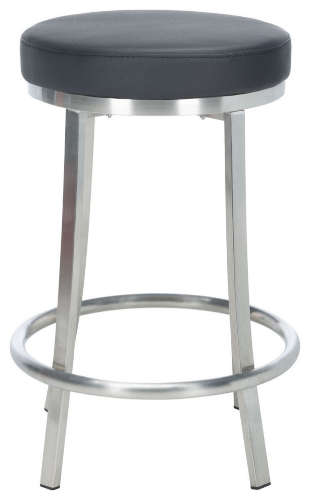 Casey Swivel Counter Stool, Black, Set of 2 Contemporary Bar Stools