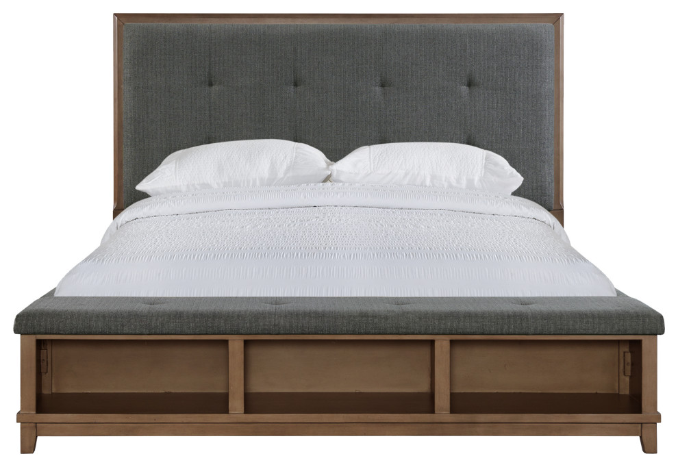 Jaxon Upholstered Bed, Queen Transitional Panel Beds by Picket