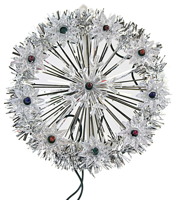 Tree Topper Finial Tinsel Snowflake Tree Topper Plastic Electric Finial