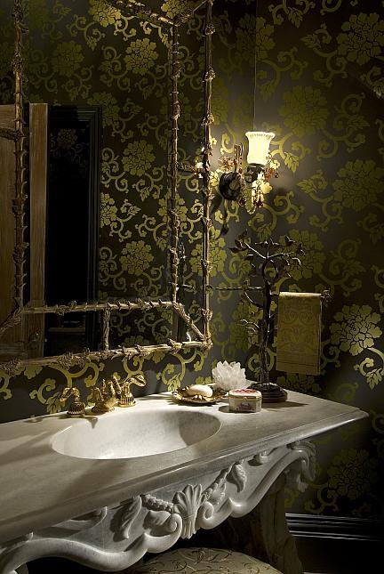 This is an example of an eclectic powder room in Minneapolis.