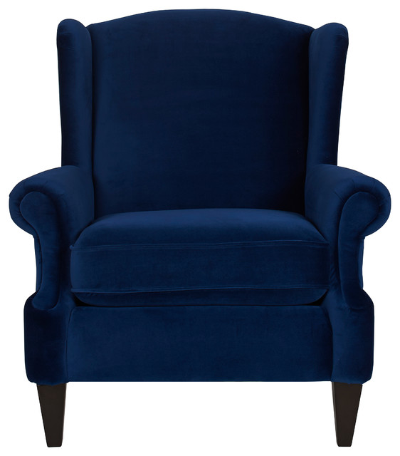 Orla Armchair, Blue Velvet Traditional Armchairs And Accent Chairs