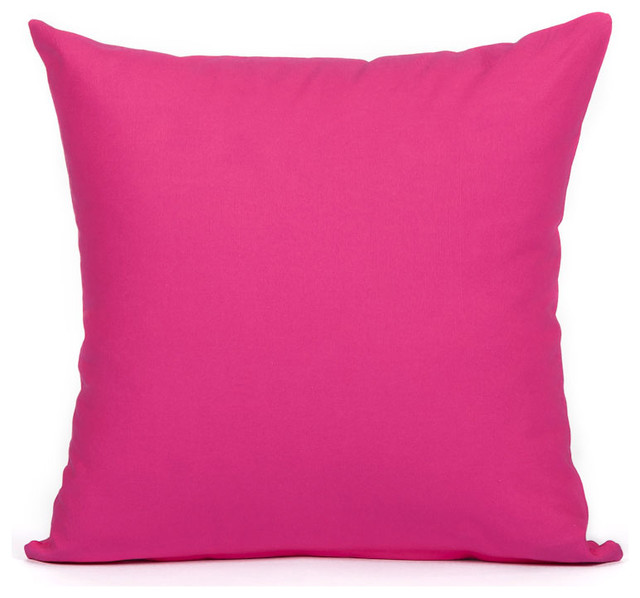 Solid Hot Pink Accent, Throw Pillow Cover Contemporary Decorative