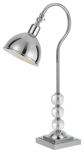 Hollace Modern Classic Crystal Silver Desk Lamp