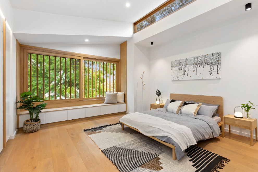 Inspiration for a scandi master bedroom in Sydney.