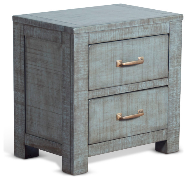 Modern Farmhouse Rustic Bedroom Wood Nightstand Bedside Table