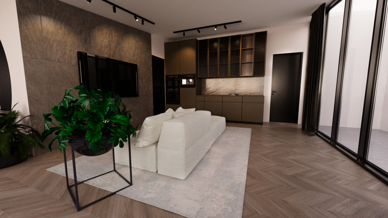 Интерьер пентхауса в стиле минимализм