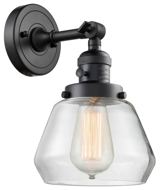 1 Light Fulton 7" Sconce w/ "HighLowOff" Switch. Industrial Wall