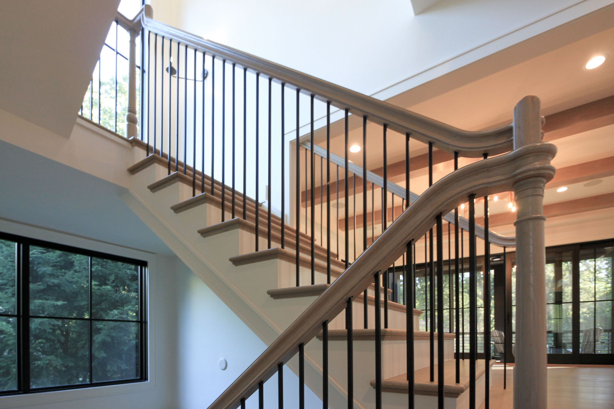 93_Captivating Light Wood Railing System with Black Spindles, Arlington VA 22207