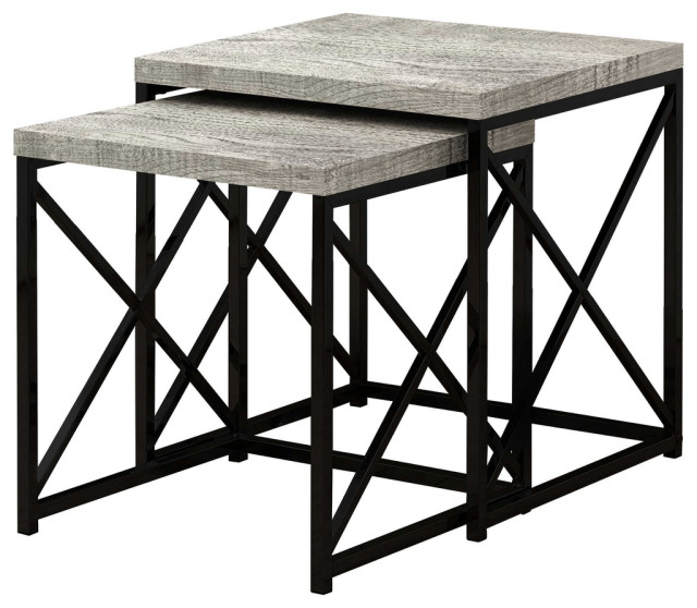 41" Black And Gray Nested Tables
