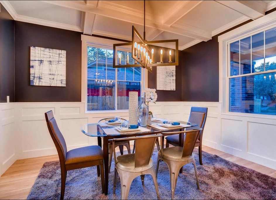 Transitional dining room photo in Denver