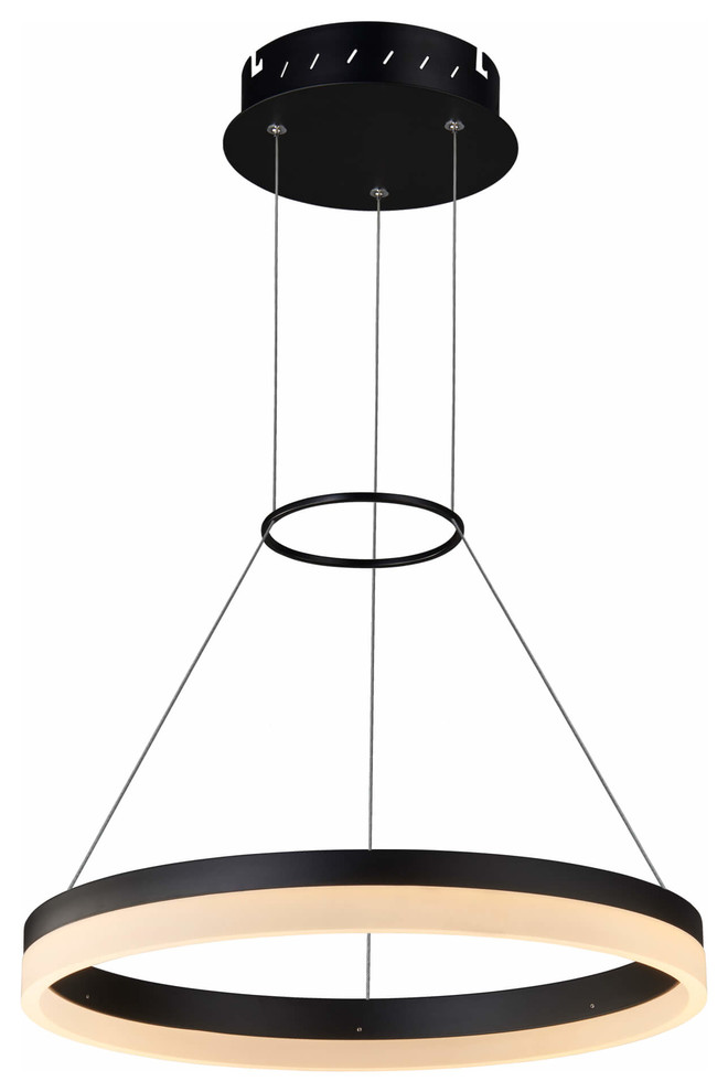 Tania LED Chandelier With Adjustable Suspension, Black