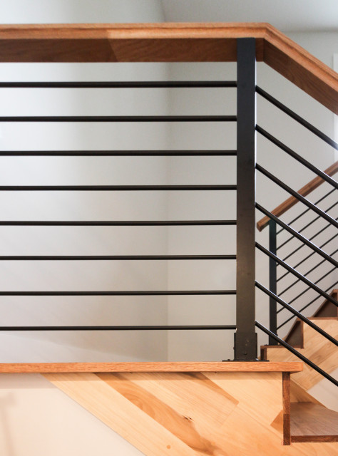 Project #71 | Modern Hickory Staircase with Horizontal Balustrade minimalistisch-treppen
