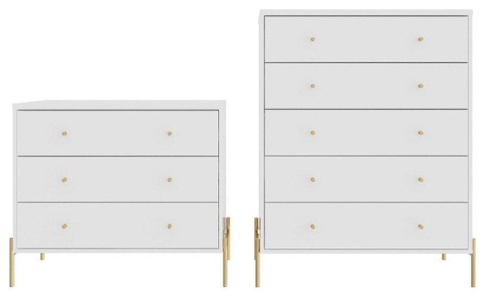 Jasper Full Extension Tall Dresser and Classic Dresser 2Piece Set