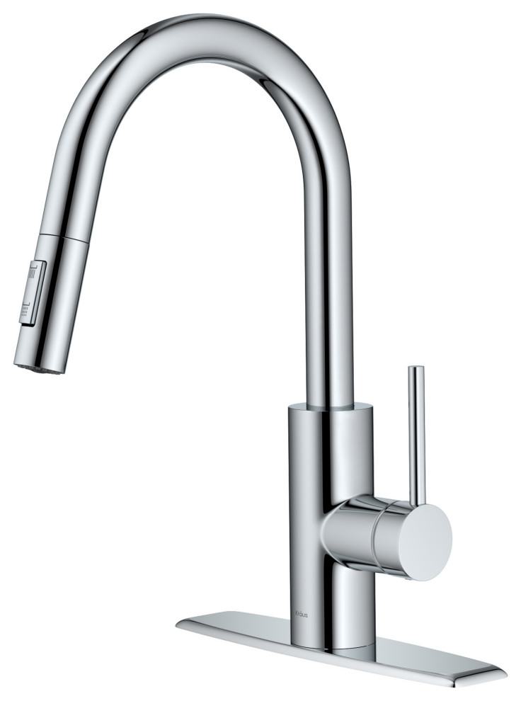 Kraus KPF 2620ch Modern Oletto Single Lever Pull Down Kitchen Faucet Chrome for sale online