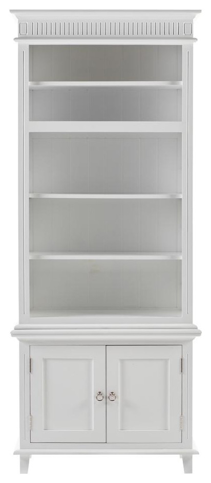 Versatile Classic White Hutch Cabinet With Adjustable Shelves, Belen ...