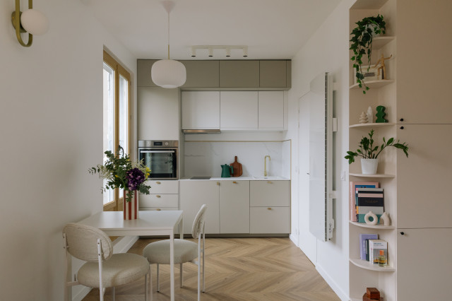 R&eacute;novation compl&egrave;te d'un petit appartement parisien contemporary-kitchen