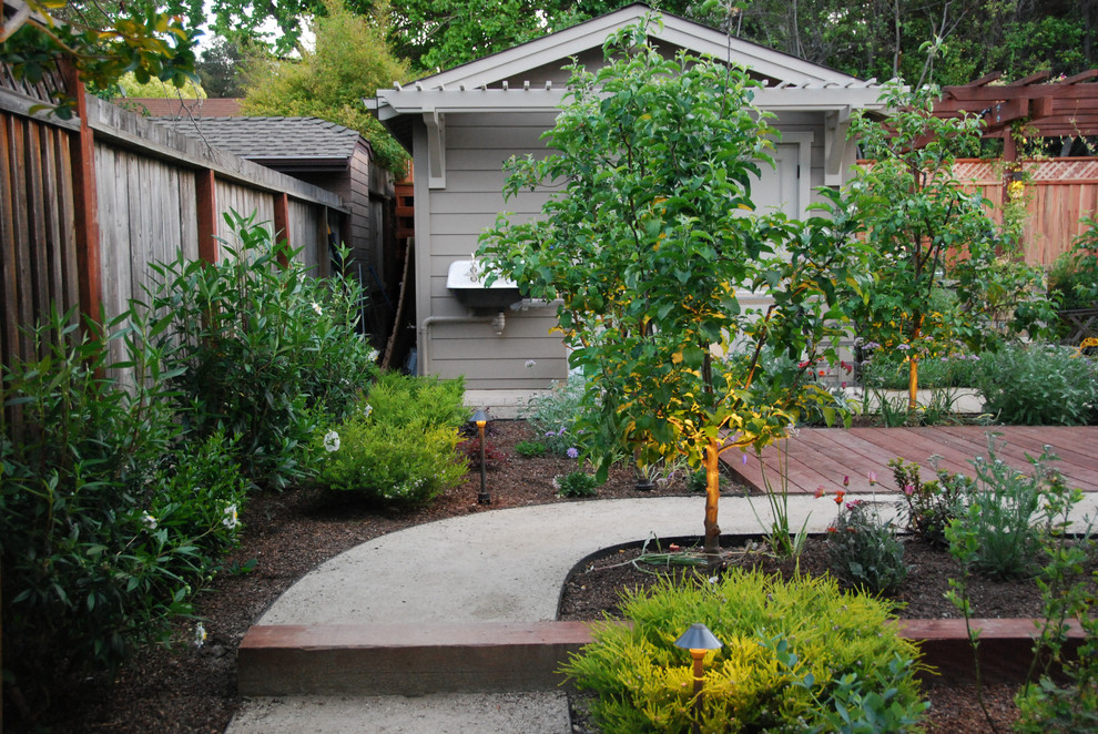 Inspiration for a large arts and crafts backyard full sun driveway in San Francisco with decomposed granite.