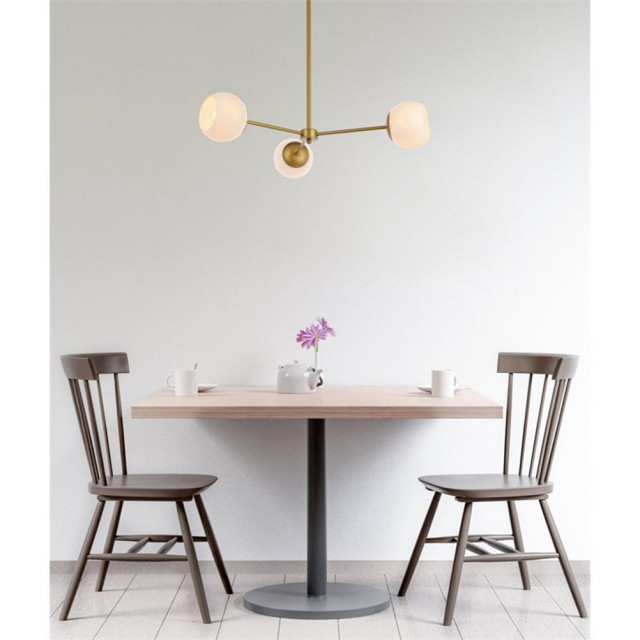 Living District Briggs 3-Light Mid-Century Metal Pendant in Brass and ...