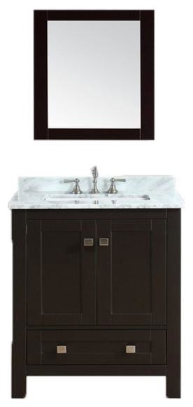 Dubai 30 Espresso Brown Free Standing Contemporary White Marble