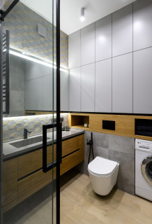 Дизайн туалета в черно белом цвете - 57 фото