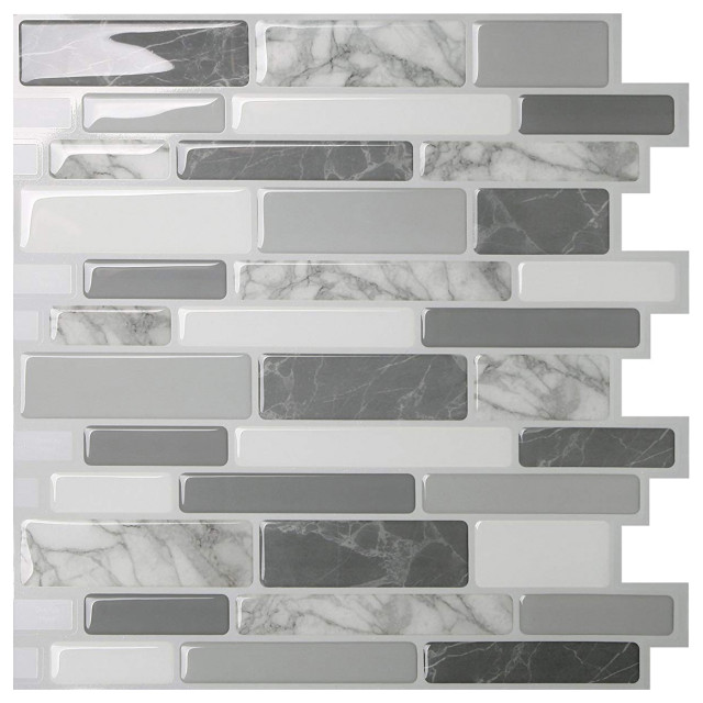 In Stock Polito Peel And Stick Backsplash 10 Pack Contemporary Mosaic Tile By Tic Tac Tiles Houzz