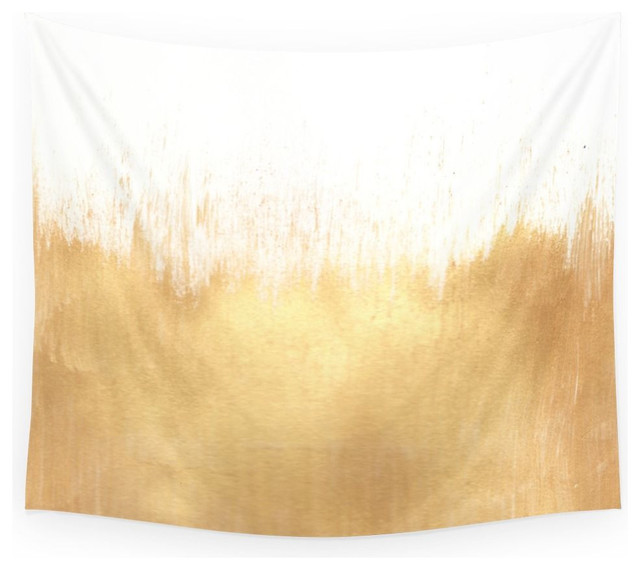 Society6 Brushed Gold Wall Tapestry Contemporary Tapestries by
