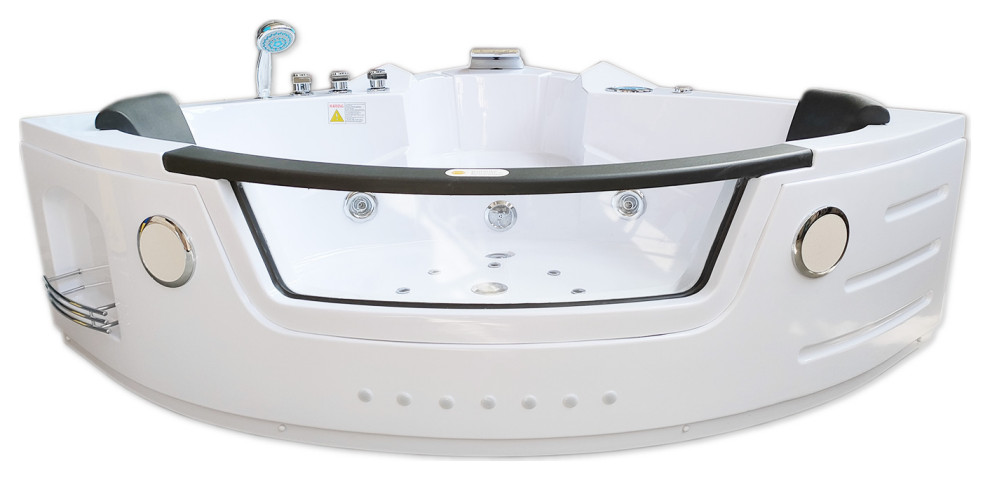 Whirlpool Bathtub With Heater 55"x55" Hot Tub Double Pump, Angelica