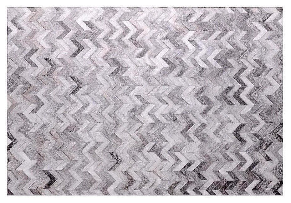 Poshrug Grey Chevron Cowhide Rug Contemporary Area Rugs By