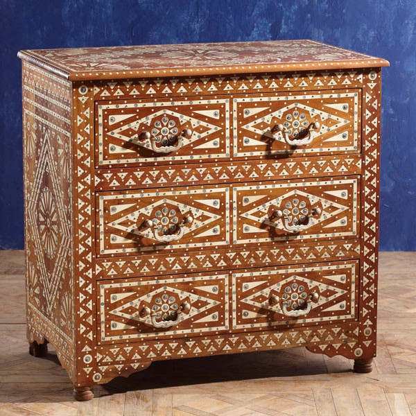 Victorian Bone Inlay Chest of Drawers