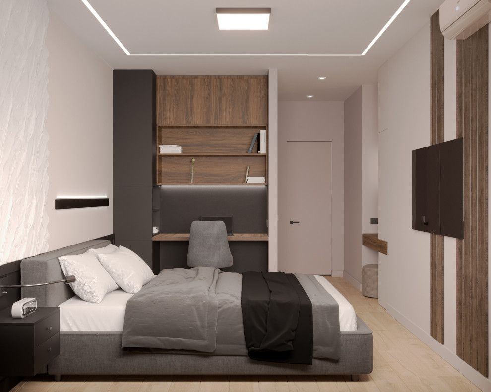 Евро однокомнатная квартира в монохромной гамме  в ЖК Московские кварталы