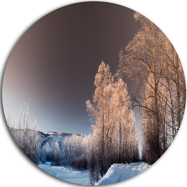 Futuristic Winter Sky, Landscape Photo Large Disc Metal Wall Art, Disc ...