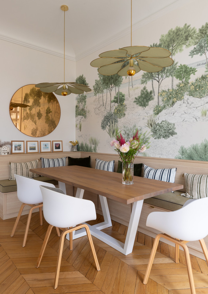 Cette photo montre une salle à manger scandinave.