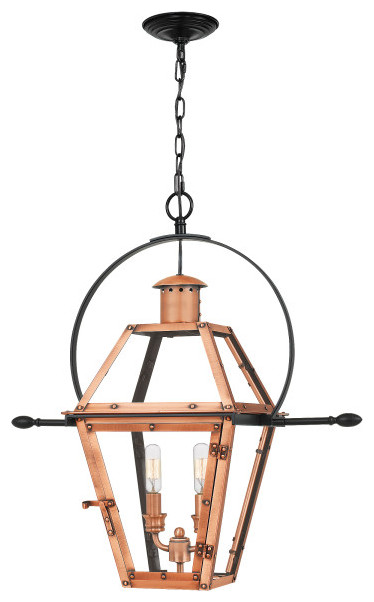 Quoizel RO1911AC Rue De Royal 2 Light Outdoor Lantern - Aged Copper