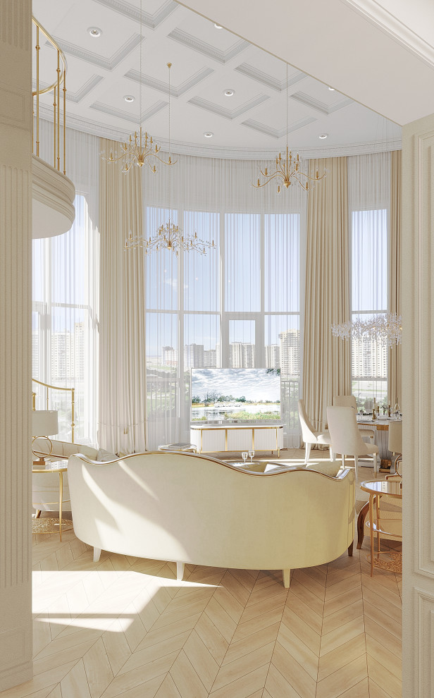 Интерьер 2-ух уровневой квартиры_ "АРОМАТ САДОВ"