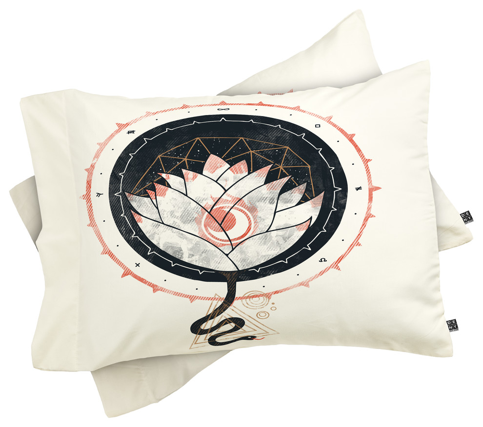Deny Designs Hector Mansilla Lotus Pillow Shams, Queen