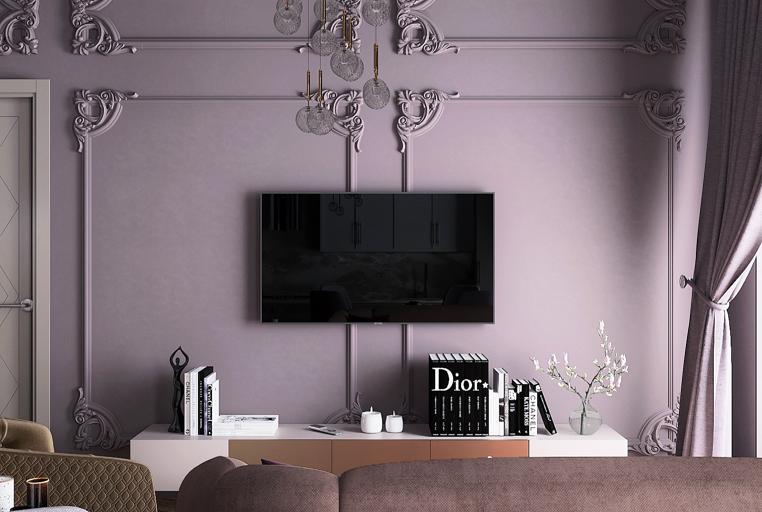 Совмещенная гостиная с кухней для молодой женщины